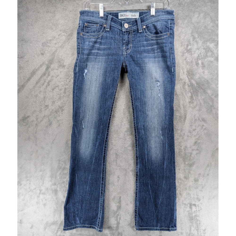 BKE Stella Low Rise Bootcut Jeans Rodeo Distressed